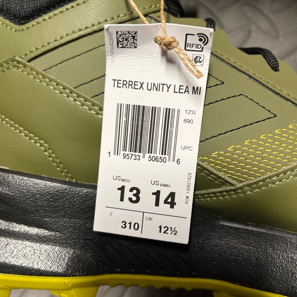 Adidas Terrex Unity Leather Mid Cold RDY Men's 13 Hiking Boots Olive NEW… - Picture 11 of 14